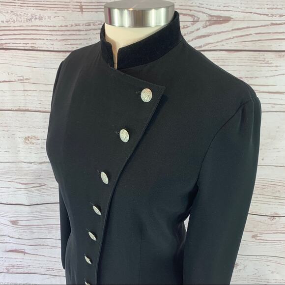 Plaza South vintage long black military style silv - Picture 6 of 10